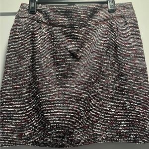 LOFT Tweed Skirt Maroon Size 12